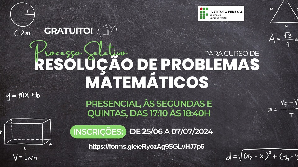 CEX do Campus Avaré abre inscrições para curso de Resolução em Problemas Matemáticos