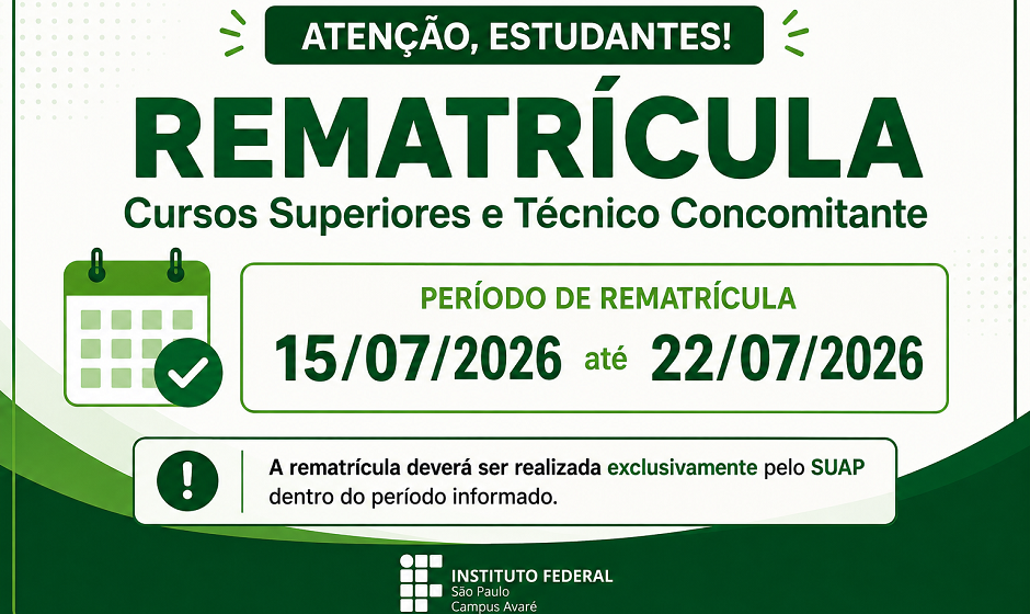 Rematrícula - 2º Semestre de 2026
