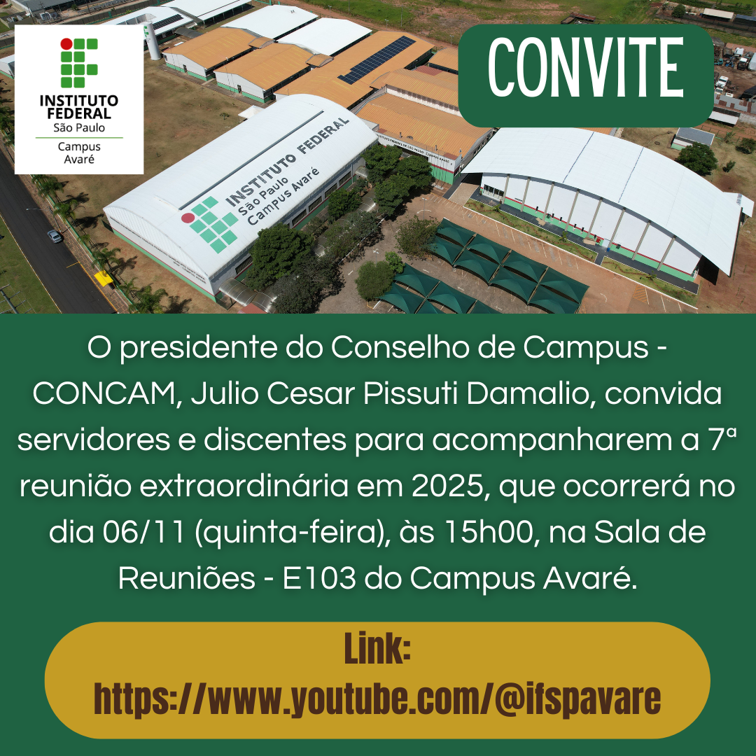 Convite - Reunião do CONCAM - 06/11/2025